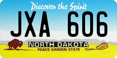 ND license plate JXA606