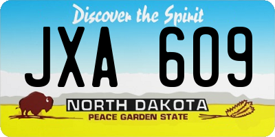 ND license plate JXA609