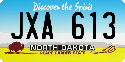 ND license plate JXA613