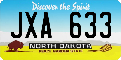 ND license plate JXA633