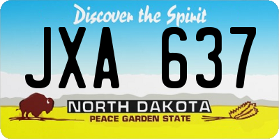 ND license plate JXA637