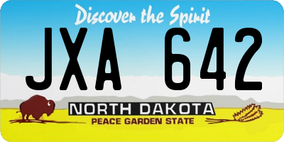 ND license plate JXA642
