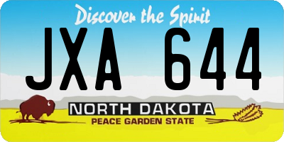 ND license plate JXA644