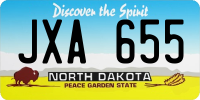 ND license plate JXA655