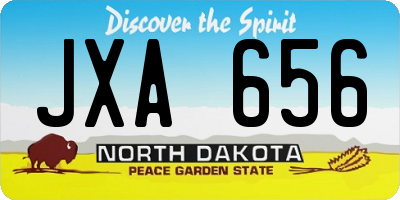 ND license plate JXA656