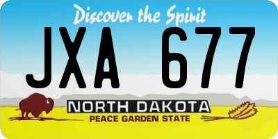ND license plate JXA677