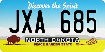 ND license plate JXA685