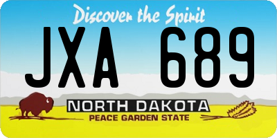 ND license plate JXA689