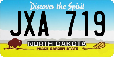 ND license plate JXA719