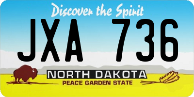 ND license plate JXA736