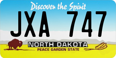 ND license plate JXA747
