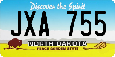 ND license plate JXA755