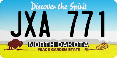 ND license plate JXA771