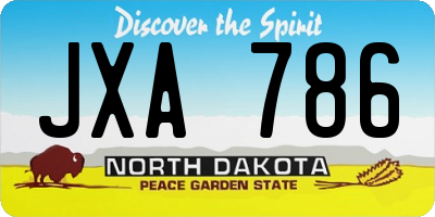 ND license plate JXA786