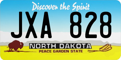 ND license plate JXA828
