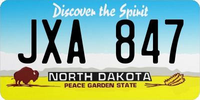 ND license plate JXA847