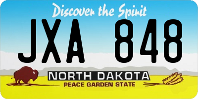 ND license plate JXA848