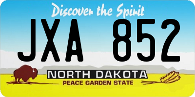 ND license plate JXA852