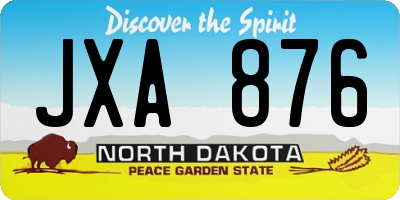 ND license plate JXA876