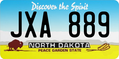 ND license plate JXA889