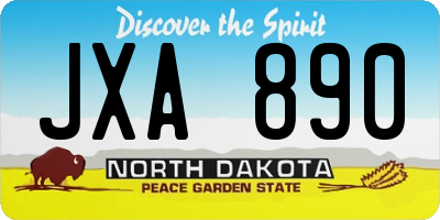 ND license plate JXA890