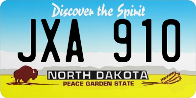 ND license plate JXA910