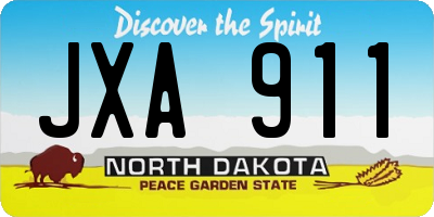 ND license plate JXA911
