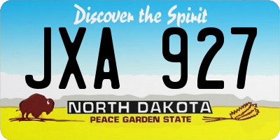 ND license plate JXA927