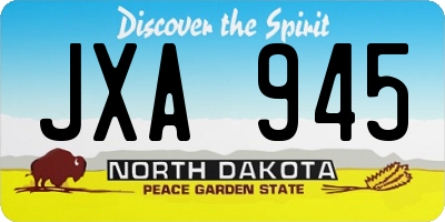 ND license plate JXA945