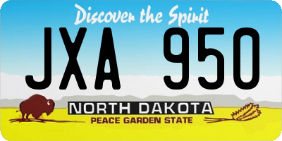 ND license plate JXA950