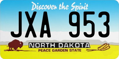 ND license plate JXA953