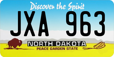 ND license plate JXA963