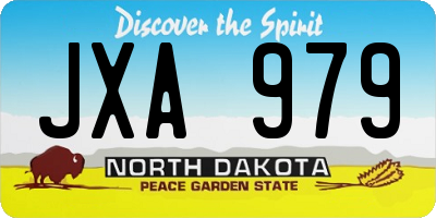 ND license plate JXA979