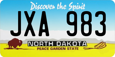 ND license plate JXA983