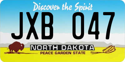 ND license plate JXB047