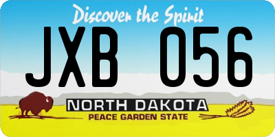 ND license plate JXB056
