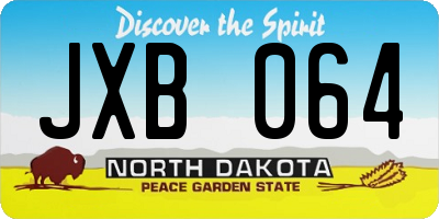 ND license plate JXB064