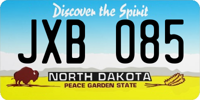 ND license plate JXB085