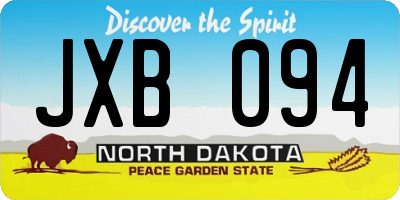 ND license plate JXB094