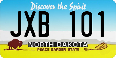 ND license plate JXB101