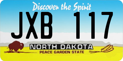 ND license plate JXB117