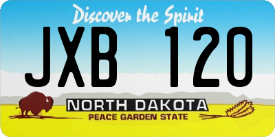 ND license plate JXB120