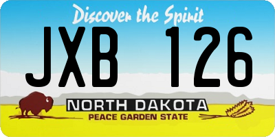 ND license plate JXB126