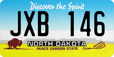ND license plate JXB146