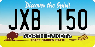 ND license plate JXB150