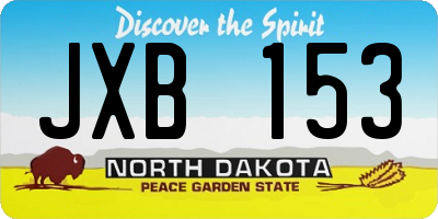 ND license plate JXB153