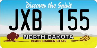 ND license plate JXB155