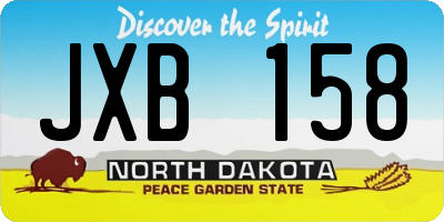 ND license plate JXB158