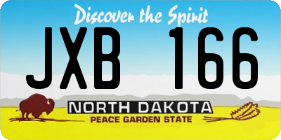ND license plate JXB166