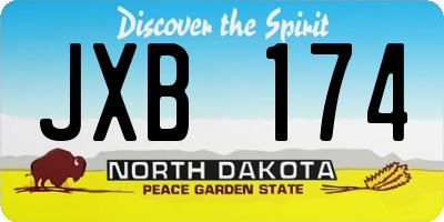 ND license plate JXB174